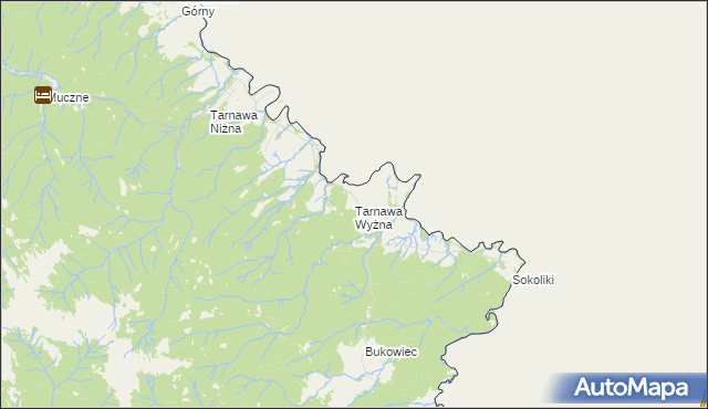 mapa Tarnawa Wyżna, Tarnawa Wyżna na mapie Targeo