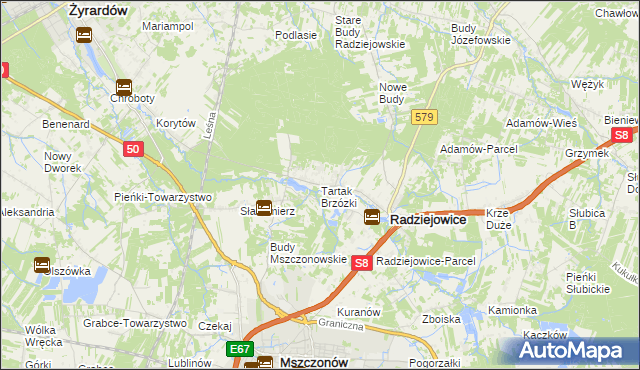 mapa Tartak Brzózki, Tartak Brzózki na mapie Targeo