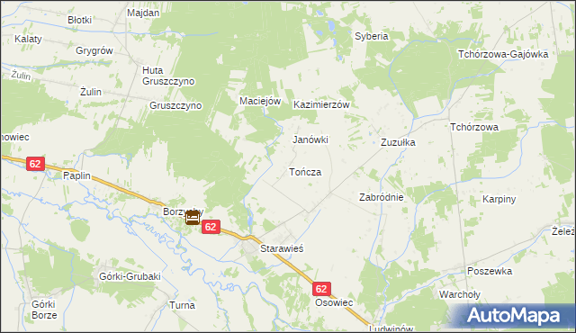 mapa Tończa gmina Liw, Tończa gmina Liw na mapie Targeo