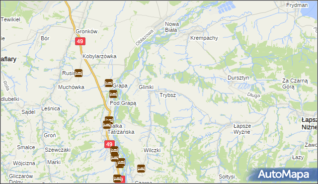 mapa Trybsz, Trybsz na mapie Targeo