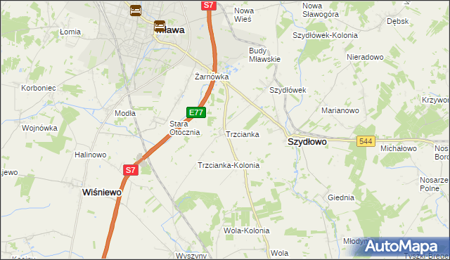 mapa Trzcianka gmina Szydłowo, Trzcianka gmina Szydłowo na mapie Targeo