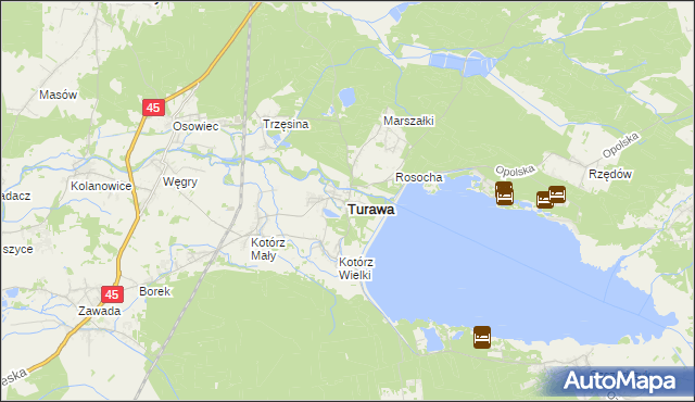 mapa Turawa, Turawa na mapie Targeo