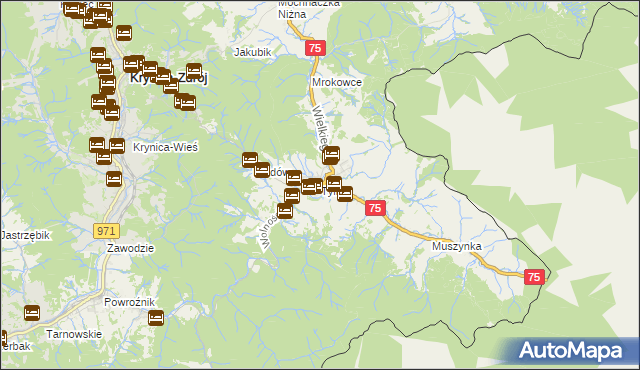 mapa Tylicz, Tylicz na mapie Targeo