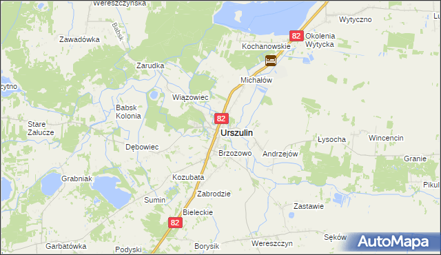 mapa Urszulin powiat włodawski, Urszulin powiat włodawski na mapie Targeo