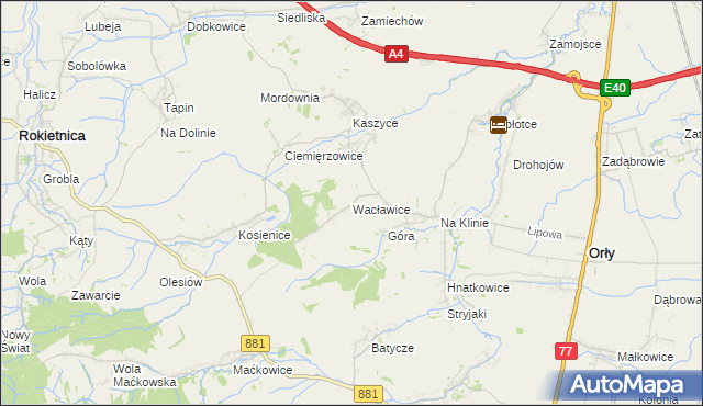 mapa Wacławice, Wacławice na mapie Targeo