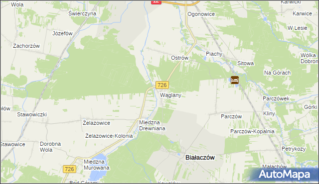 mapa Wąglany, Wąglany na mapie Targeo