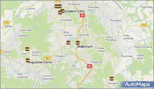 mapa Wałbrzycha, Wałbrzych na mapie Targeo