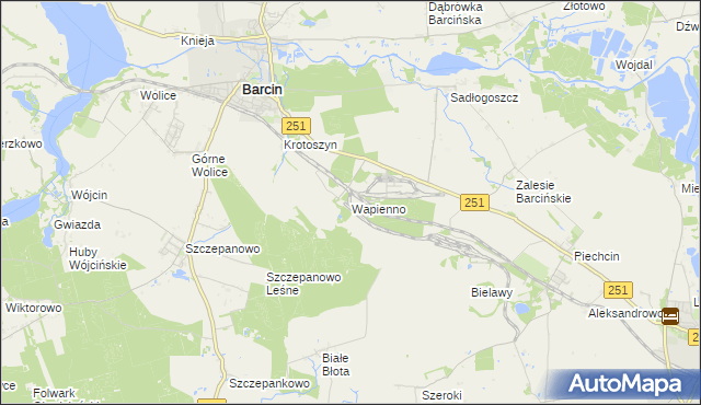 mapa Wapienno, Wapienno na mapie Targeo