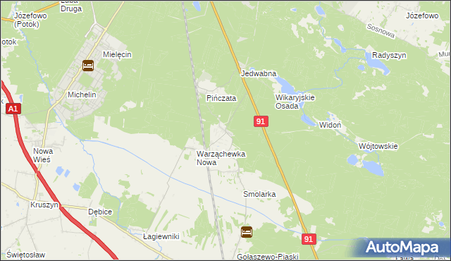 mapa Warząchewka Polska, Warząchewka Polska na mapie Targeo
