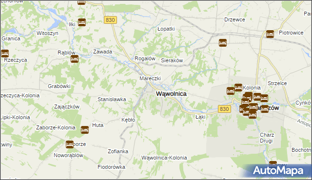 mapa Wąwolnica powiat puławski, Wąwolnica powiat puławski na mapie Targeo