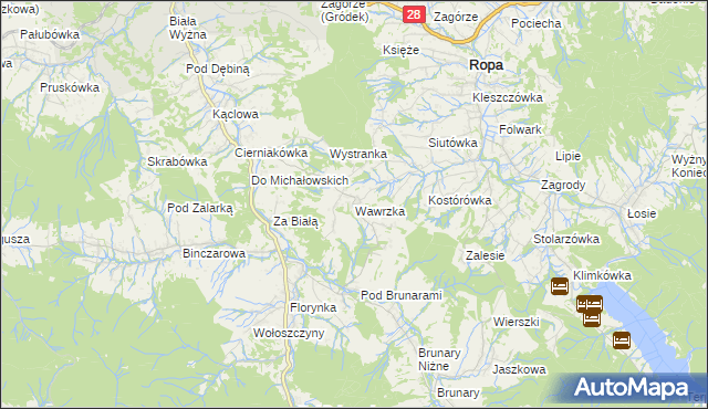 mapa Wawrzka, Wawrzka na mapie Targeo