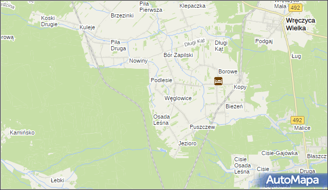 mapa Węglowice, Węglowice na mapie Targeo