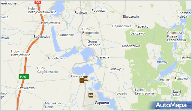 mapa Wenecja gmina Żnin, Wenecja gmina Żnin na mapie Targeo