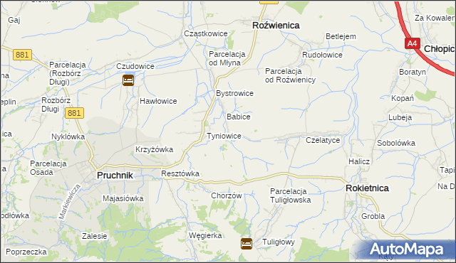 mapa Więckowice gmina Roźwienica, Więckowice gmina Roźwienica na mapie Targeo