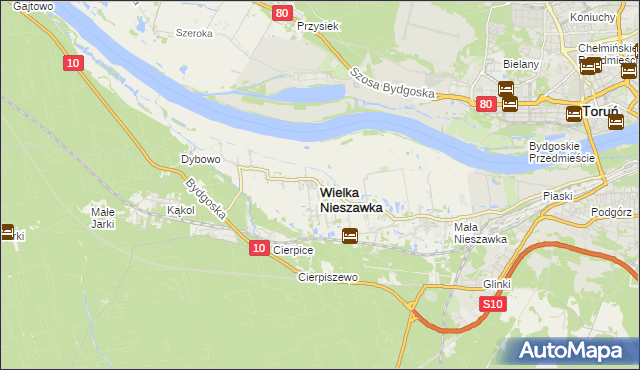 mapa Wielka Nieszawka, Wielka Nieszawka na mapie Targeo