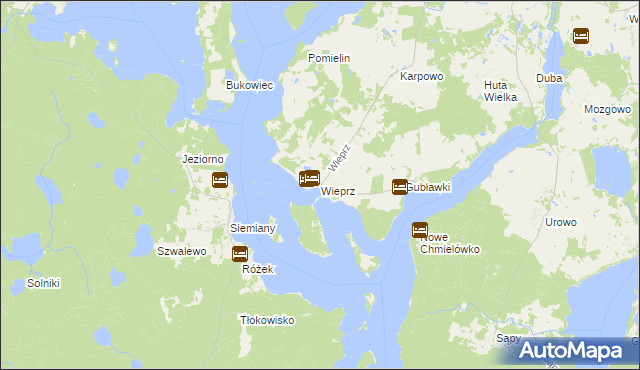 mapa Wieprz gmina Zalewo, Wieprz gmina Zalewo na mapie Targeo