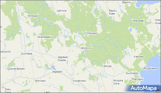 mapa Wilczyny, Wilczyny na mapie Targeo