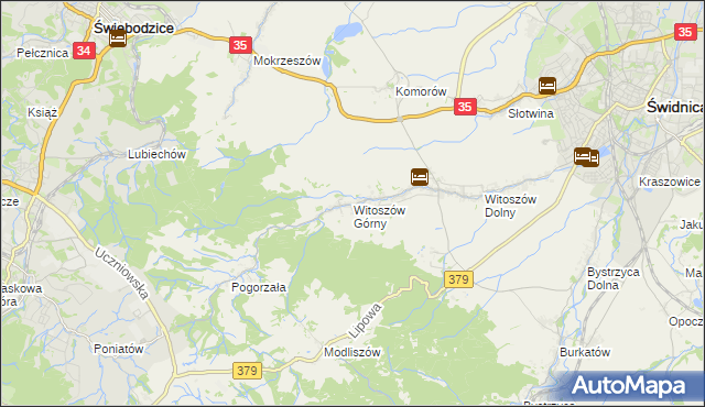 mapa Witoszów Górny, Witoszów Górny na mapie Targeo