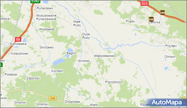 mapa Władysławowo gmina Łabiszyn, Władysławowo gmina Łabiszyn na mapie Targeo