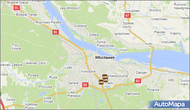 mapa Włocławka, Włocławek na mapie Targeo