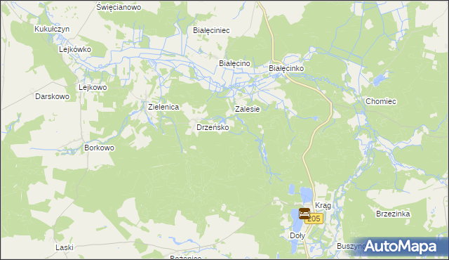 mapa Włodzisław gmina Malechowo, Włodzisław gmina Malechowo na mapie Targeo