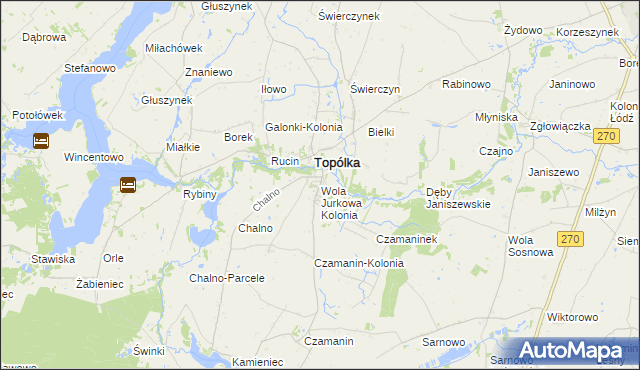 mapa Wola Jurkowa Kolonia, Wola Jurkowa Kolonia na mapie Targeo