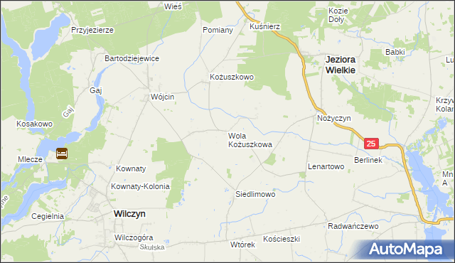mapa Wola Kożuszkowa, Wola Kożuszkowa na mapie Targeo