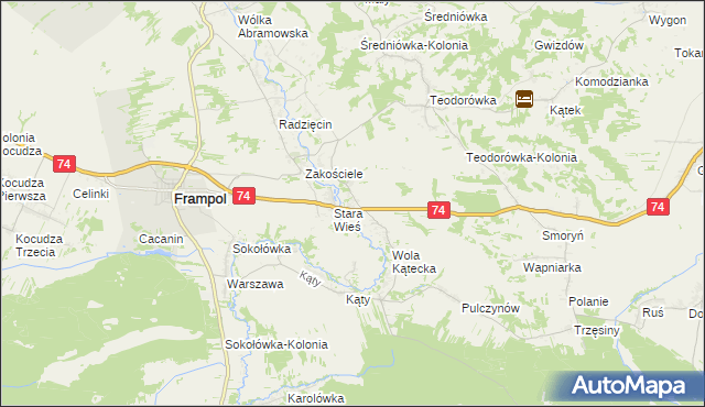 mapa Wola Radzięcka, Wola Radzięcka na mapie Targeo