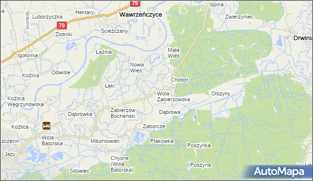 mapa Wola Zabierzowska, Wola Zabierzowska na mapie Targeo