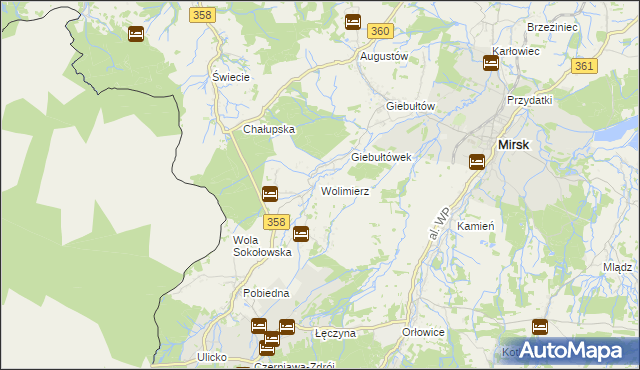 mapa Wolimierz, Wolimierz na mapie Targeo