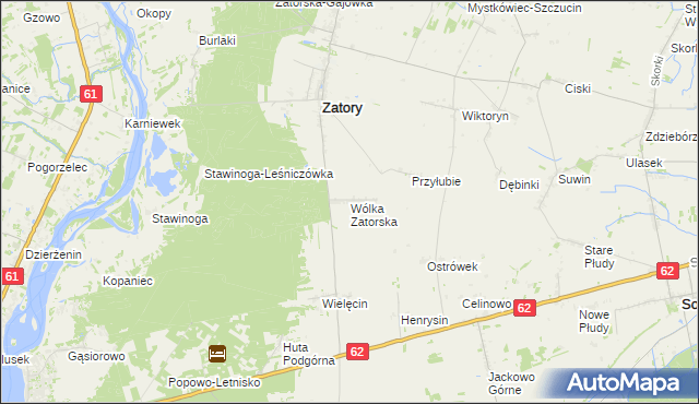 mapa Wólka Zatorska, Wólka Zatorska na mapie Targeo