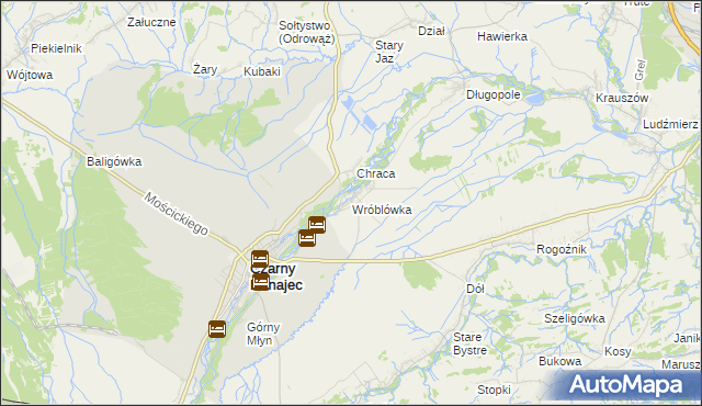 mapa Wróblówka gmina Czarny Dunajec, Wróblówka gmina Czarny Dunajec na mapie Targeo