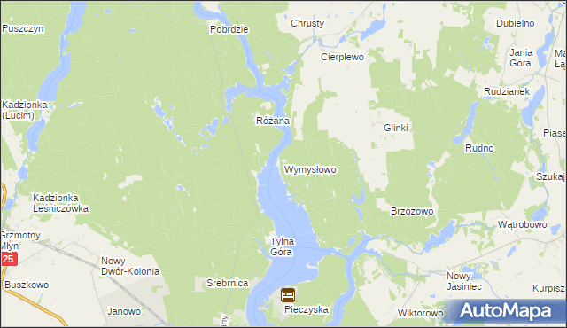 mapa Wymysłowo gmina Koronowo, Wymysłowo gmina Koronowo na mapie Targeo