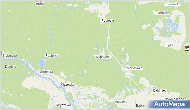 mapa Wypalanki gmina Oborniki, Wypalanki gmina Oborniki na mapie Targeo