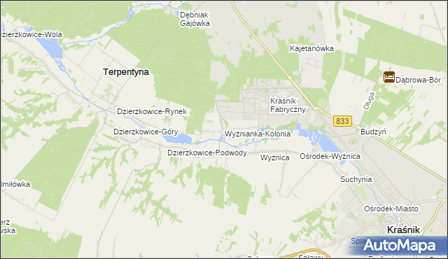 mapa Wyżnianka-Kolonia, Wyżnianka-Kolonia na mapie Targeo