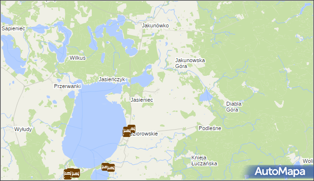 mapa Żabinka gmina Kruklanki, Żabinka gmina Kruklanki na mapie Targeo