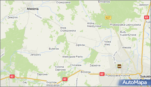 mapa Ząbków, Ząbków na mapie Targeo