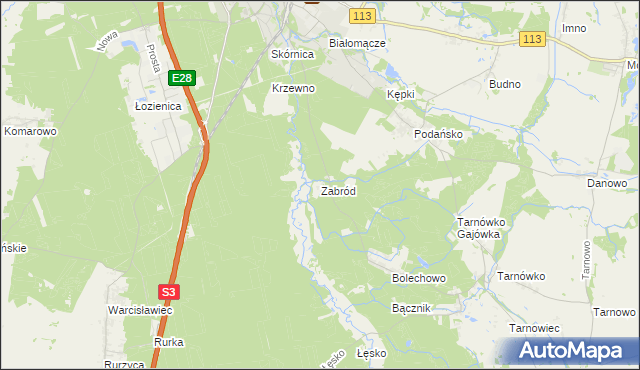 mapa Zabród, Zabród na mapie Targeo