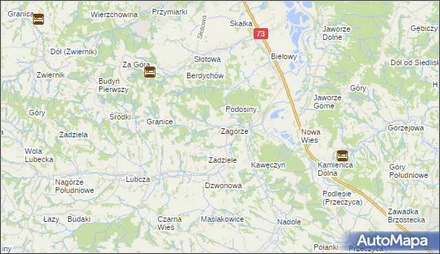 mapa Zagórze gmina Jodłowa, Zagórze gmina Jodłowa na mapie Targeo