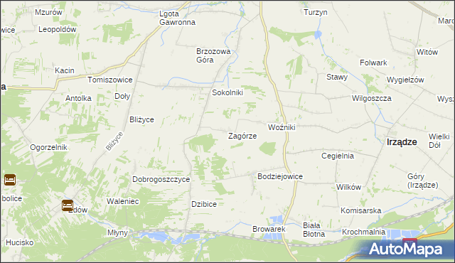 mapa Zagórze gmina Niegowa, Zagórze gmina Niegowa na mapie Targeo