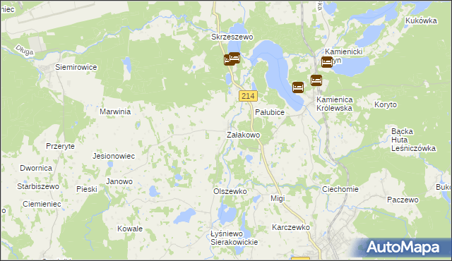 mapa Załakowo, Załakowo na mapie Targeo