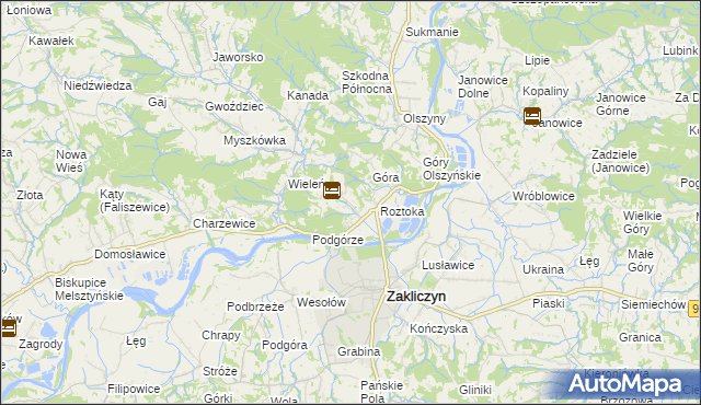 mapa Zawada Lanckorońska, Zawada Lanckorońska na mapie Targeo