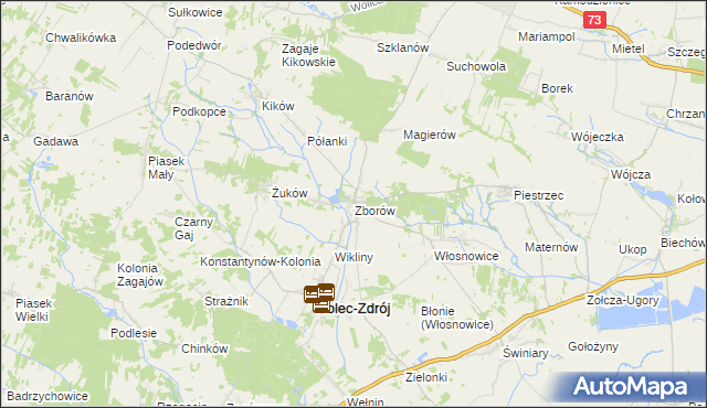 mapa Zborów gmina Solec-Zdrój, Zborów gmina Solec-Zdrój na mapie Targeo