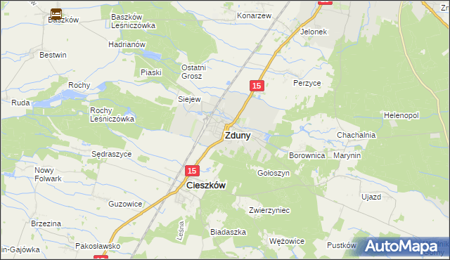 mapa Zduny powiat krotoszyński, Zduny powiat krotoszyński na mapie Targeo