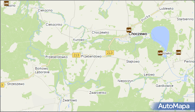mapa Żelazno gmina Choczewo, Żelazno gmina Choczewo na mapie Targeo