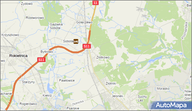 mapa Złotkowo, Złotkowo na mapie Targeo