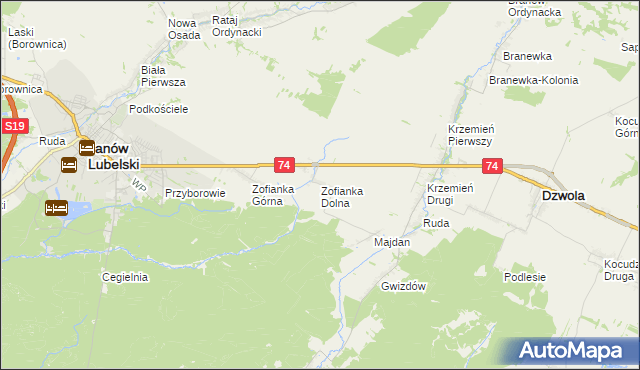 mapa Zofianka Dolna, Zofianka Dolna na mapie Targeo