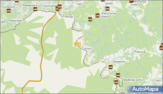 mapa Zubrzyk, Zubrzyk na mapie Targeo