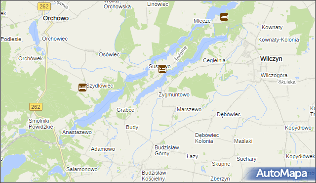 mapa Zygmuntowo gmina Wilczyn, Zygmuntowo gmina Wilczyn na mapie Targeo