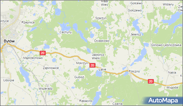 mapa Jabłończ Wielki, Jabłończ Wielki na mapie Targeo